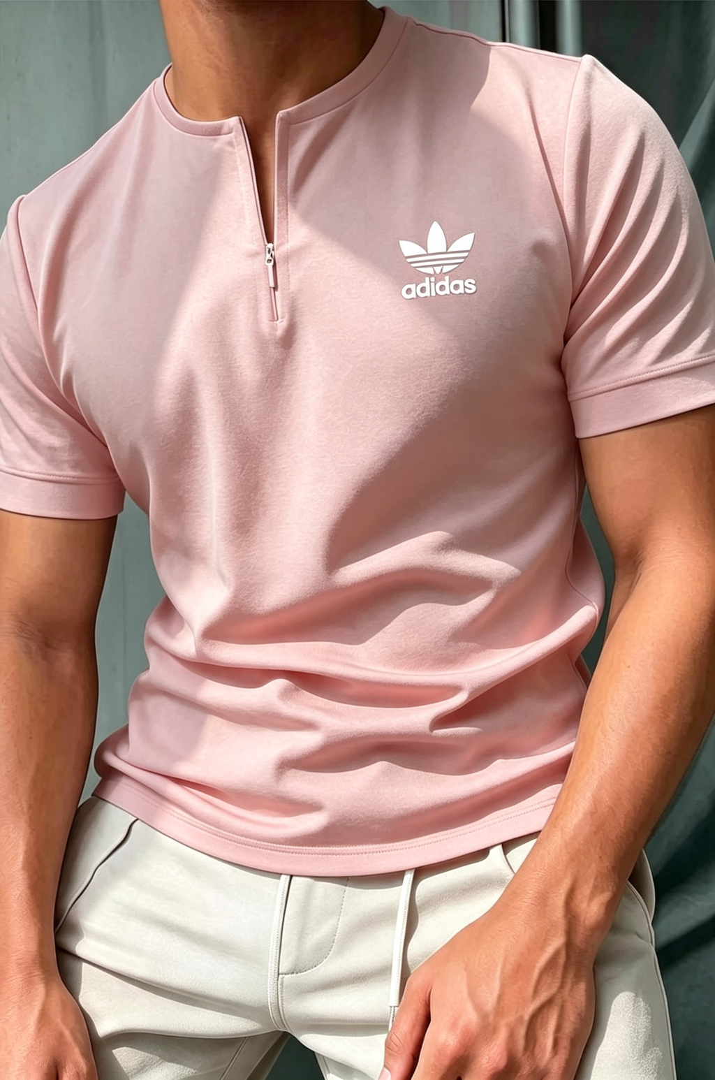 Men's Half-Zip Athletic Polo Shirt – Slim Fit Short Sleeve Casual Sports Top